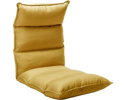 vidaXL - Vloerstoel - inklapbaar - stof - mosterdgeel