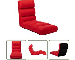 vidaXL Vloerstoel - Vloerstoelen - Vloerlounger Vloerloungers - Grondstoel - Vloerstoel inklapbaar kunstleer rood