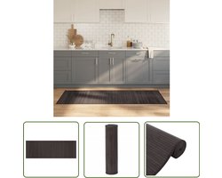 vidaXL Vloertapijt - Bamboetapijt - Vloerkleed rechthoekig 70x200 cm bamboe donkerbruin - Woonaccessoires - Kamerdecoratie - Bruine Tapijt