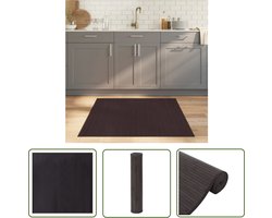vidaXL Vloertapijt - Bamboetapijt - Vloerkleed vierkant 100x100 cm bamboe donkerbruin - Donkerbruin Tapijt - Modern Tapijt - Watervast Tapijt