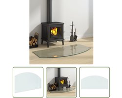 vidaXL Vloerverwarming - Glasplaat Openhaard - Glasplaat openhaard 100x50 cm - Vuurtafel - Houtkachel - Decoratievloer