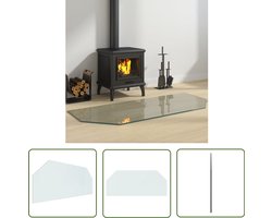 vidaXL Vloerverwarming - Glasplaat Openhaard - Glasplaat openhaard zeshoekig 120x50 cm - Vuurtafel - Decoratief Glas - Beschermfolie