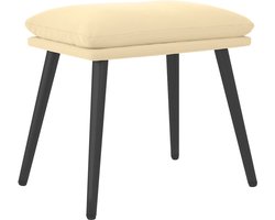 vidaXL - Voetenbank - 45x29,5x35 - cm - fluweel - crèmewit
