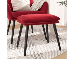 vidaXL Voetenbank 45x29,5x35 cm fluweel wijnrood - Voetenbank - Voetenbanken - Voetenbankje - Voetensteun