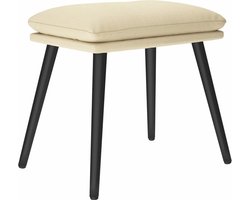 vidaXL - Voetenbank - 45x29,5x35 - cm - stof - crèmekleurig