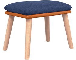 vidaXL - Voetenbank - 45x29,5x35 - cm - stof - en - kunstleer - blauw