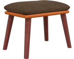 vidaXL - Voetenbank - 45x29,5x35 - cm - stof - en - kunstleer - bruin