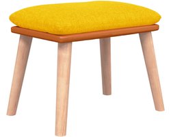 vidaXL - Voetenbank - 45x29,5x35 - cm - stof - en - kunstleer - mosterdgeel