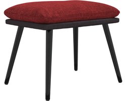 vidaXL - Voetenbank - 45x29,5x35 - cm - stof - en - kunstleer - wijnrood