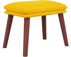 vidaXL - Voetenbank - 45x29,5x35 - cm - stof - mosterdgeel
