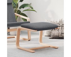 vidaXL - Voetenbank - 51x41x40 - cm - stof - donkergrijs