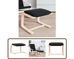 vidaXL Voetenbank 51x41x40 cm - Zwart Stof Voetenbank - Stoffen Meubilair - Berghout Meubelen - Moderne Salontafel - Relaxstoel