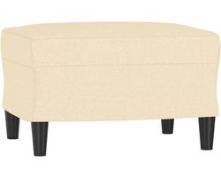 vidaXL - Voetenbank - 60x50x41 - cm - stof - crèmekleurig