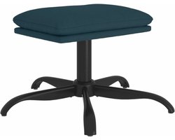 vidaXL - Voetenbank - 60x60x36 - cm - fluweel - blauw