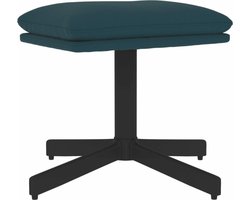 vidaXL - Voetenbank - 60x60x36 - cm - fluweel - blauw