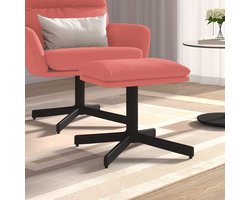vidaXL - Voetenbank - 60x60x36 - cm - fluweel - roze
