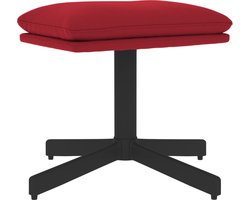 vidaXL - Voetenbank - 60x60x36 - cm - fluweel - wijnrood