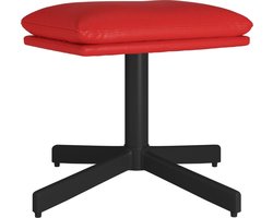 vidaXL - Voetenbank - 60x60x36 - cm - kunstleer - wijnrood