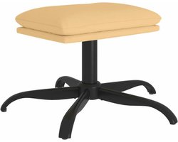 vidaXL - Voetenbank - 60x60x36 - cm - microvezelstof - crèmekleurig