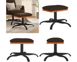 vidaXL Voetenbank 60x60x36 cm stof en kunstleer bruin - Voetenbank - Voetenbanken - Voetenbankje - Voetensteun