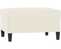 vidaXL - Voetenbank - 70x55x41 - cm - fluweel - crèmekleurig