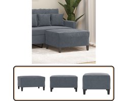 vidaXL Voetenbank - 70x55x41 cm - Fluweel - Donkergrijs Voetbank - Donker Grijs - Fluweel - Relaxen - Woonkamer