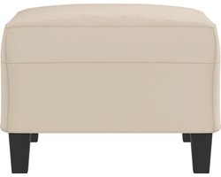 vidaXL - Voetenbank - 70x55x41 - cm - microvezelstof - crèmekleurig