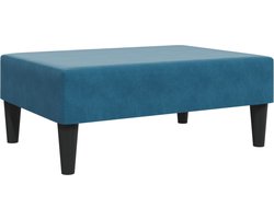 vidaXL - Voetenbank - 77x55x31 - cm - fluweel - blauw