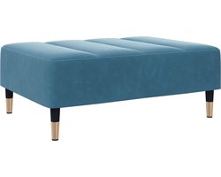 vidaXL - Voetenbank - 77x55x31 - cm - fluweel - blauw