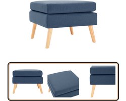vidaXL Voetenbank - Blauw Stof - Modern Design Voetbank - Voetenbank - Relaxstoel - Lounge Meubilair - Salonmeubelen