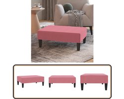 vidaXL Voetenbank - Fluweel - 78x56x32 cm - Roze Voetbank - Fluweel Bank - Roze Meubels - Lounge Accessoires - Relax Stoelen