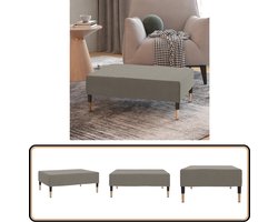 vidaXL Voetenbank - Fluweel - Lichtgrijs - 78x56x32 cm Voetbank - Voetenbank - Lounge Stoel - Relaxstoel - Vloerkussen
