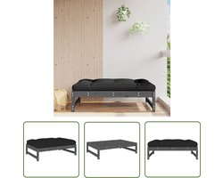 vidaXL Voetenbank - Tuin Bank - Tuinvoetenbank 120x80 cm massief grenenhout grijs - Lounge Set - Outdoor Furniture - Teak Tafel