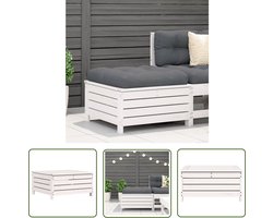 vidaXL Voetenbank - Tuin Bank - Tuinvoetenbank 62x63,5x32 cm massief grenenhout wit - Grenenhout Bank - Outdoor Bank - Lounge Set