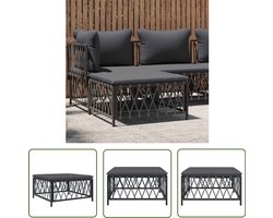 vidaXL Voetenbank - Tuin Bank - Tuinvoetenbank met kussen geweven stof antracietkleurig - Lounge Stoel - Outdoor Furniture - Antraciet Meubel
