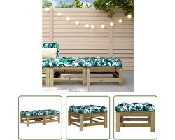 vidaXL Voetenbank - Tuin Bank - Tuinvoetenbanken met kussens 2 st geïmpregneerd grenenhout - Outdoor Bank - Lounge Bank - Teak Bank