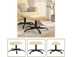 vidaXL Voetenbank - Voetbank - Voetenbank 60x60x36 cm fluweel crèmewit - Relaxstoel - Lounge Stoel - Salontafel