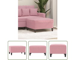 vidaXL Voetenbank - Voetbank - Voetenbank 70x55x41 cm fluweel roze - Relaxstoel - Lounge Stoel - Vloerkruk