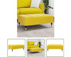 vidaXL Voetenbank - Voetbank - Voetenbank 77x55x31 cm fluweel geel - Fluweel Stoffen - Gele Voetenbank - Salontafel