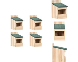 vidaXL Vogelhuisje - Vogelhuisjes - Vogelhuis - Vogelhuizen - Vogelhuisjes 4 st 12x16x20 cm vurenhout