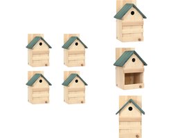 vidaXL Vogelhuisje - Vogelhuisjes - Vogelhuis - Vogelhuizen - Vogelhuisjes 4 st 23x19x33 cm vurenhout