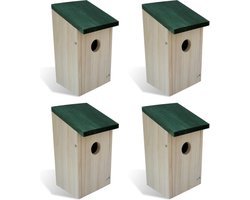 vidaXL - Vogelhuisjes - 4 - st - 12x12x22 - cm - hout