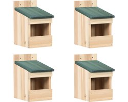 vidaXL - Vogelhuisjes - 4 - st - 12x16x20 - cm - vurenhout