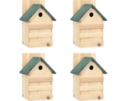 vidaXL - Vogelhuisjes - 4 - st - 23x19x33 - cm - vurenhout