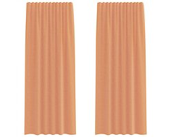 vidaXL - Voile - gordijnen - met - roedezakken - 2 - st - terracotta