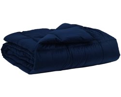 vidaXL - Volledig - Jaar - Dekbed - Donkerblauw - 135 - x - 220 - cm - Microvezel