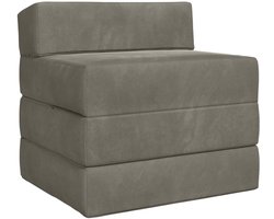 vidaXL - Vouwbare - Sofa - Bed - Lichtgrijs - 200 - x - 70 - x - 15 - cm - Fluweel