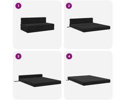 vidaXL - Vouwsofa - Bed - Zwart - 203 - x - 152 - x - 15 - cm - Fluweel