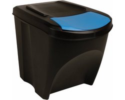 vidaXL - Vuilnisbakken - 3 - st - stapelbaar - 75 - L - antracietkleurig