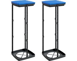 vidaXL - Vuilniszakhouders - 2 - st - 120 - L - PP - zwart - en - blauw